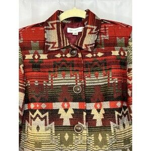 Coldwater Creek Women’s Southwestern Aztec Blazer Size 8 Jacket Western Wool